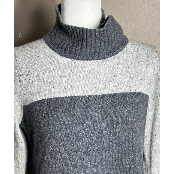 LL Bean Sweater Gray Blend Funnel Turtleneck Preppy Cozy Classic Basic Womens S - Picture 8 of 9
